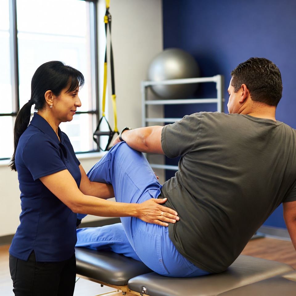 Physical therapy session for a federal work comp injury at Federal Injury Specialists, Bronx NY
